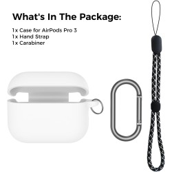 AhaStyle Coque AirPods Pro 3 (2025) avec Kit Nettoyage Silicone Étui Protection pour AirPods Pro 3ème Génération [avec Mousqueto