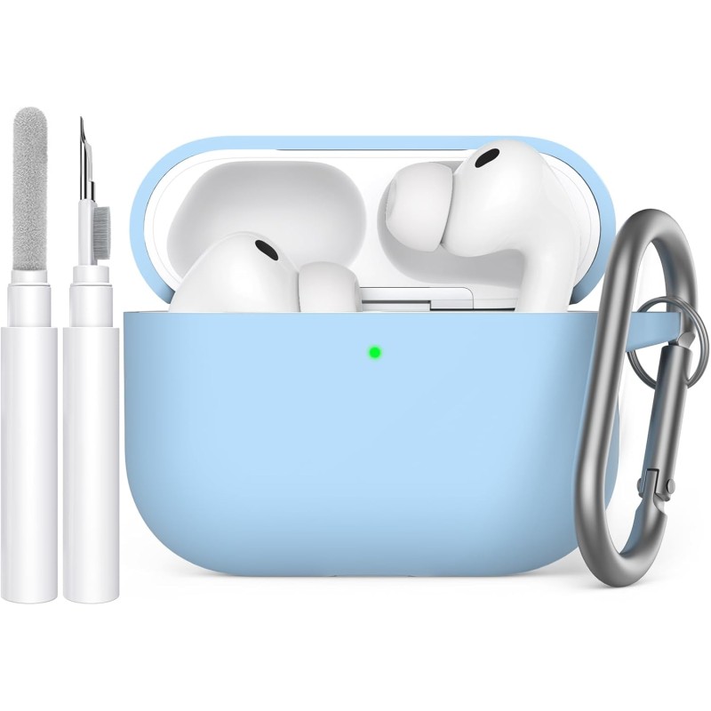 AhaStyle Coque AirPods Pro 3 (2025) avec Kit Nettoyage Silicone Étui Protection pour AirPods Pro 3ème Génération [avec Mousqueto