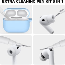 AhaStyle Coque AirPods Pro 3 (2025) avec Kit Nettoyage Silicone Étui Protection pour AirPods Pro 3ème Génération [avec Mousqueto