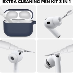 AhaStyle Coque AirPods Pro 3 (2025) avec Kit Nettoyage Silicone Étui Protection pour AirPods Pro 3ème Génération [avec Mousqueto