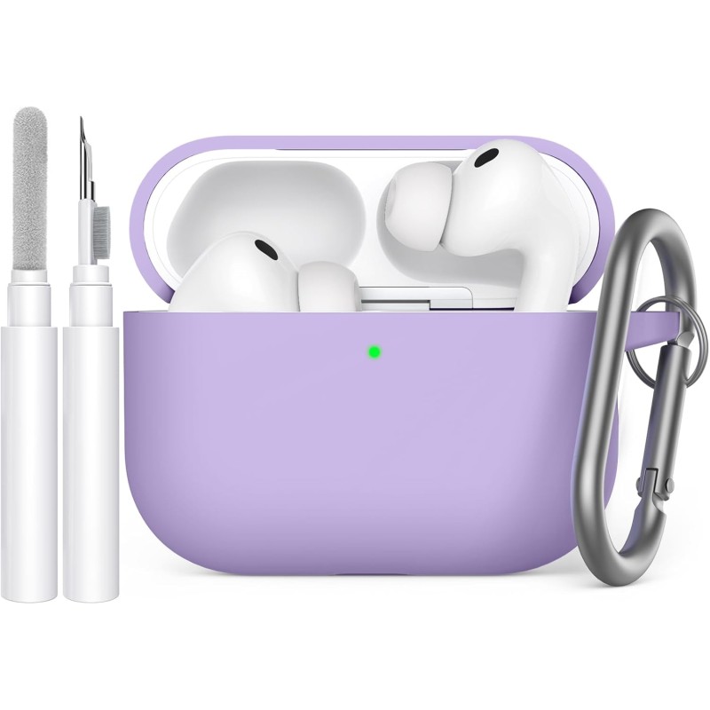 AhaStyle Coque AirPods Pro 3 (2025) avec Kit Nettoyage Silicone Étui Protection pour AirPods Pro 3ème Génération [avec Mousqueto