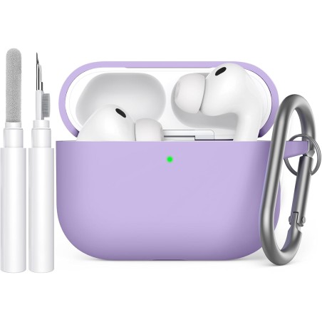 AhaStyle Coque AirPods Pro 3 (2025) avec Kit Nettoyage Silicone Étui Protection pour AirPods Pro 3ème Génération [avec Mousqueto