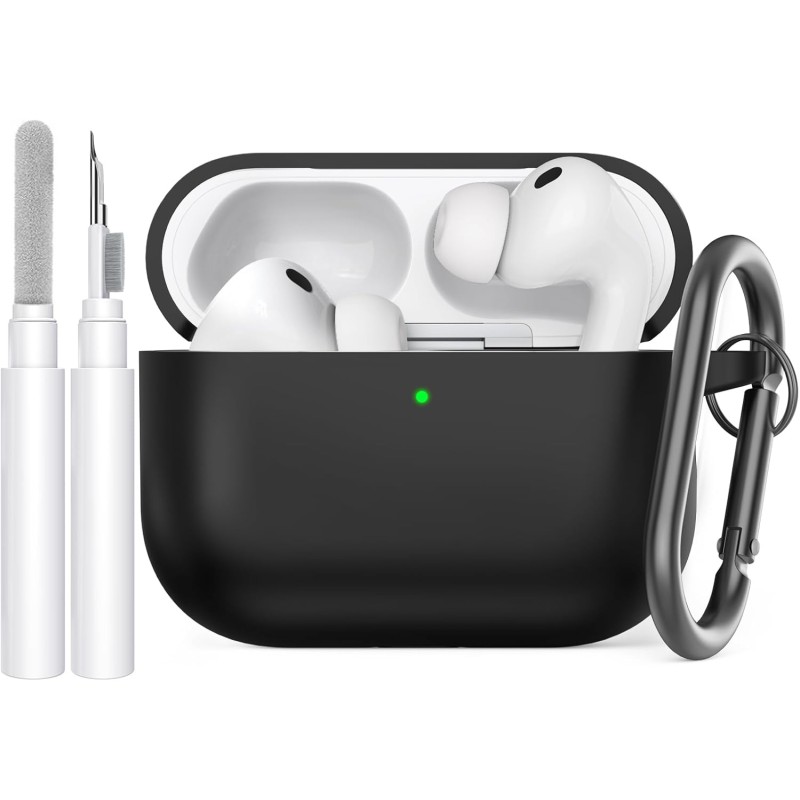 AhaStyle Coque AirPods Pro 3 (2025) avec Kit Nettoyage Silicone Étui Protection pour AirPods Pro 3ème Génération [avec Mousqueto