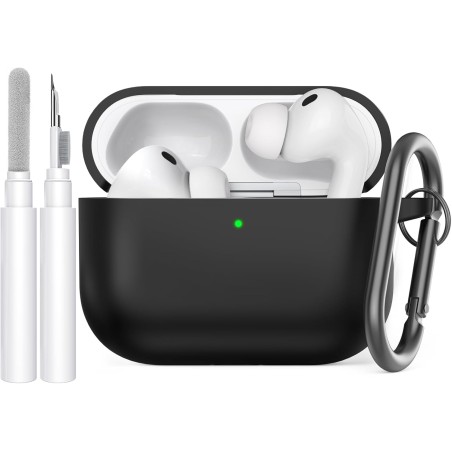 AhaStyle Coque AirPods Pro 3 (2025) avec Kit Nettoyage Silicone Étui Protection pour AirPods Pro 3ème Génération [avec Mousqueto