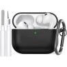 AhaStyle Coque AirPods Pro 3 (2025) avec Kit Nettoyage Silicone Étui Protection pour AirPods Pro 3ème Génération [avec Mousqueto