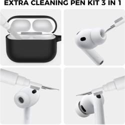 AhaStyle Coque AirPods Pro 3 (2025) avec Kit Nettoyage Silicone Étui Protection pour AirPods Pro 3ème Génération [avec Mousqueto
