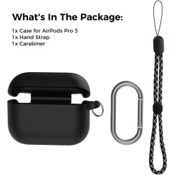 AhaStyle Coque AirPods Pro 3 (2025) avec Kit Nettoyage Silicone Étui Protection pour AirPods Pro 3ème Génération [avec Mousqueto