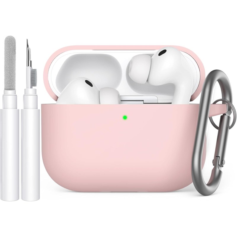 AhaStyle Coque AirPods Pro 3 (2025) avec Kit Nettoyage Silicone Étui Protection pour AirPods Pro 3ème Génération [avec Mousqueto