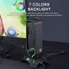 The G-Lab K-Stand Radon Support pour Casque/Micro-Casque Gaming - Rétro-éclairage RGB, Hub USB 2 x 2.0, Base antidérapante - Sup