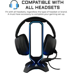 The G-Lab K-Stand Radon Support pour Casque/Micro-Casque Gaming - Rétro-éclairage RGB, Hub USB 2 x 2.0, Base antidérapante - Sup
