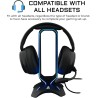 The G-Lab K-Stand Radon Support pour Casque/Micro-Casque Gaming - Rétro-éclairage RGB, Hub USB 2 x 2.0, Base antidérapante - Sup