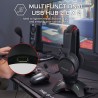 The G-Lab K-Stand Radon Support pour Casque/Micro-Casque Gaming - Rétro-éclairage RGB, Hub USB 2 x 2.0, Base antidérapante - Sup