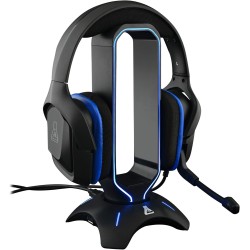 The G-Lab K-Stand Radon Support pour Casque/Micro-Casque Gaming - Rétro-éclairage RGB, Hub USB 2 x 2.0, Base antidérapante - Sup