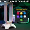 The G-Lab - K-Stand Radon - Support pour Casque/Micro-Casque Gaming - Rétro-éclairage RGB, Hub USB 2 x 2.0, Base antidérapante -