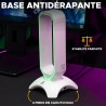 The G-Lab - K-Stand Radon - Support pour Casque/Micro-Casque Gaming - Rétro-éclairage RGB, Hub USB 2 x 2.0, Base antidérapante -