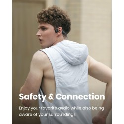 Shokz openmove casque à conduction osseuse, écouteurs bleutooth oreilles libres pour le sport avec micro, casque sans fil étanch