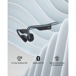 Shokz openmove casque à conduction osseuse, écouteurs bleutooth oreilles libres pour le sport avec micro, casque sans fil étanch