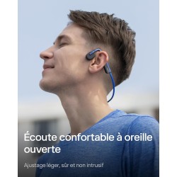 Shokz openmove casque à conduction osseuse, écouteurs bleutooth oreilles libres pour le sport avec micro, casque sans fil étanch