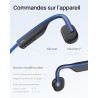 Shokz openmove casque à conduction osseuse, écouteurs bleutooth oreilles libres pour le sport avec micro, casque sans fil étanch