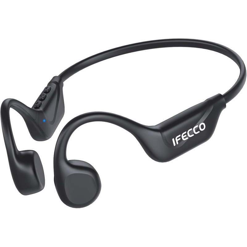 Ifecco casque conduction osseuse bleutooth 5.4 - écouteur conduction osseuse oreilles ouvertes avec micro,ipx5 étanche conductio