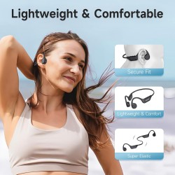 Ifecco casque conduction osseuse bleutooth 5.4 - écouteur conduction osseuse oreilles ouvertes avec micro,ipx5 étanche conductio