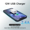 Prise USB 12W [5V/2,4A Lot de 4] Bloc Chargeur USB Adaptateur Secteur Embout Alimentation Mural Universel Compatible avec iPhone