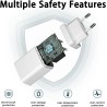 Prise USB 12W [5V/2,4A Lot de 4] Bloc Chargeur USB Adaptateur Secteur Embout Alimentation Mural Universel Compatible avec iPhone