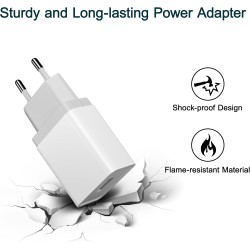 Prise USB 12W [5V/2,4A Lot de 4] Bloc Chargeur USB Adaptateur Secteur Embout Alimentation Mural Universel Compatible avec iPhone