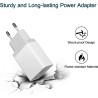 Prise USB 12W [5V/2,4A Lot de 4] Bloc Chargeur USB Adaptateur Secteur Embout Alimentation Mural Universel Compatible avec iPhone
