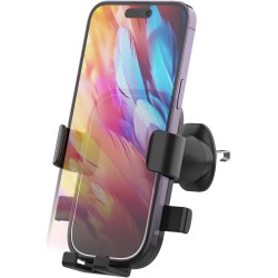 GRIFEMA Support Téléphone Voiture Grille d'Aération à Fixation Automatique, Rotation 360°, Utilisation à Une Main, Compatible Sm