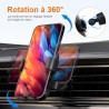 GRIFEMA Support Téléphone Voiture Grille d'Aération à Fixation Automatique, Rotation 360°, Utilisation à Une Main, Compatible Sm