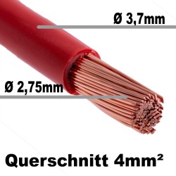 DCSk - 4mm² - 5m Câble Électrique Unipolaire pour Application Automobile - Véhicule, Voiture, Moto - Type FLRY B Asymétrique 4mm