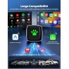 Adaptateur Carplay sans Fil, Plug & Play Mini Carplay sans Fil pour iPhone et Plus de 1k+ Voitures, Type-C/USB Compatible avec V
