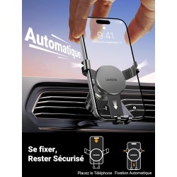 Uvert support téléphone voiture gravité grille aération porte portable automobile ventilation accroche smartphone auto compatibl
