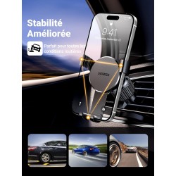 Uvert support téléphone voiture gravité grille aération porte portable automobile ventilation accroche smartphone auto compatibl