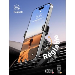 Uvert support téléphone voiture gravité grille aération porte portable automobile ventilation accroche smartphone auto compatibl