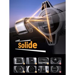 Uvert support téléphone voiture gravité grille aération porte portable automobile ventilation accroche smartphone auto compatibl