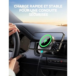JOYROOM Support Telephone Voiture Induction 15W Charge Rapide, Chargeur Magsafe Voiture sans Fil Grille d'Aération, Chargeur Ind