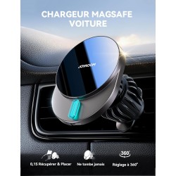 JOYROOM Support Telephone Voiture Induction 15W Charge Rapide, Chargeur Magsafe Voiture sans Fil Grille d'Aération, Chargeur Ind