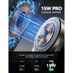 JOYROOM Support Telephone Voiture Induction 15W Charge Rapide, Chargeur Magsafe Voiture sans Fil Grille d'Aération, Chargeur Ind