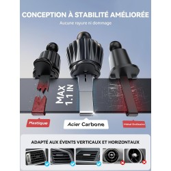 JOYROOM Support Telephone Voiture Induction 15W Charge Rapide, Chargeur Magsafe Voiture sans Fil Grille d'Aération, Chargeur Ind