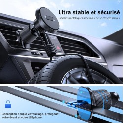 Miracase Support Téléphone Voiture Magnetique, 2025 Amélioré[Aimants Ultra Puissante] Porte Téléphone Voiture Aimanté Compatible