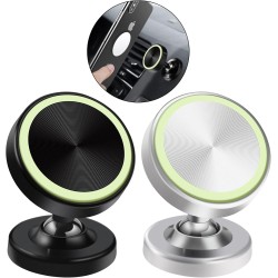 Vinabo 2 Pack Magnétique Support Aimant Telephone, Rotation 360° Compatible pour Tous Les Smartphone,Voiture Accessoires Interie