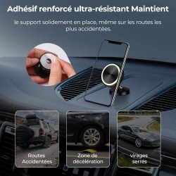 Vinabo 2 Pack Magnétique Support Aimant Telephone, Rotation 360° Compatible pour Tous Les Smartphone,Voiture Accessoires Interie