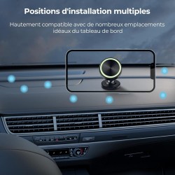 Vinabo 2 Pack Magnétique Support Aimant Telephone, Rotation 360° Compatible pour Tous Les Smartphone,Voiture Accessoires Interie