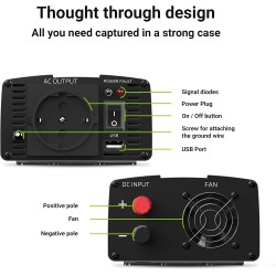 Vert cell® 300w/600w 24v 220v/230v convertisseur de tension camion solaire modifiée volts sinus power inverter sinusoïdale dc ac