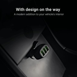 Vert cell powerride 54w chargeur de voiture usb 3 ports, allume-cigare ultra charge compatible avec iphone 13 12 11 xs x se sams