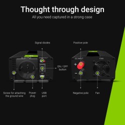 Vert cell 300w/600w 12v 220v/230v convertisseur pur sinus de tension volts voiture solaire power inverter sinusoïdale dc ac, ond