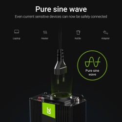 Vert cell 300w/600w 12v 220v/230v convertisseur pur sinus de tension volts voiture solaire power inverter sinusoïdale dc ac, ond