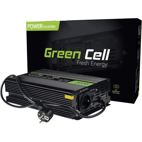 Vert cell® 300w/600w 12v 220v/230v convertisseur de tension voiture solaire ups inverter, peak onduleur transformateur pour poêl